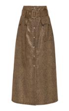 Nanushka Aarohi Belted A-line Vinyl Midi Skirt