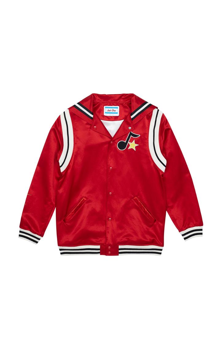 Just Don Appliqud Cotton-blend Satin Varsity Jacket