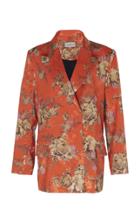 Preen By Thornton Bregazzi Gillian Floral Printed Satin Jacquard Blazer