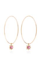 M.spalten 18k Rose Gold Garnet And Diamond Earrings
