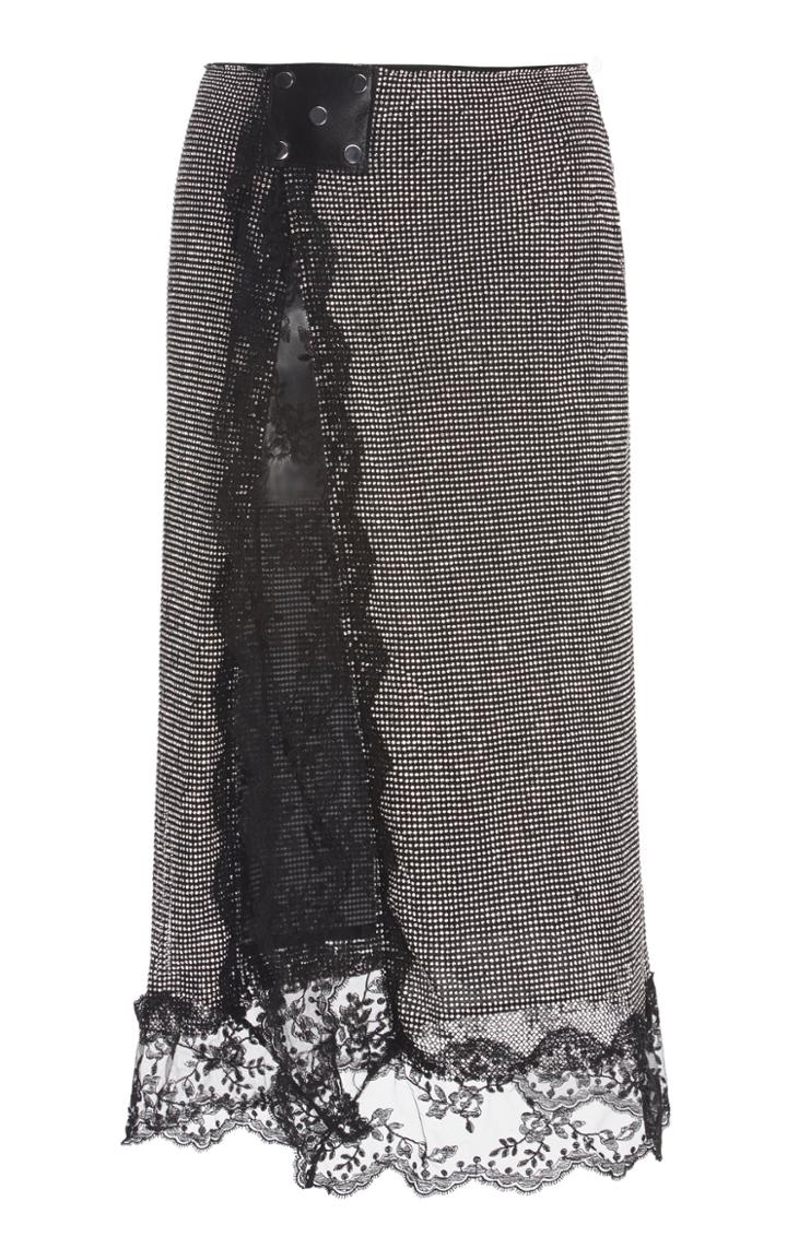 Christopher Kane Crystal Mesh Lace Midi Skirt Size: 38
