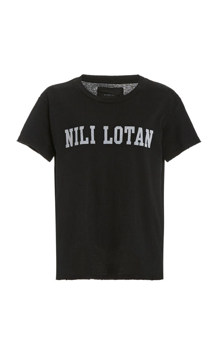 Moda Operandi Nili Lotan Brady Logo-print Slub Cotton T-shirt