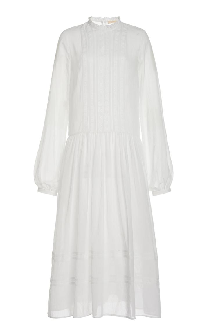 Moda Operandi Matin Lace Trim Dress With Gathered Skirt