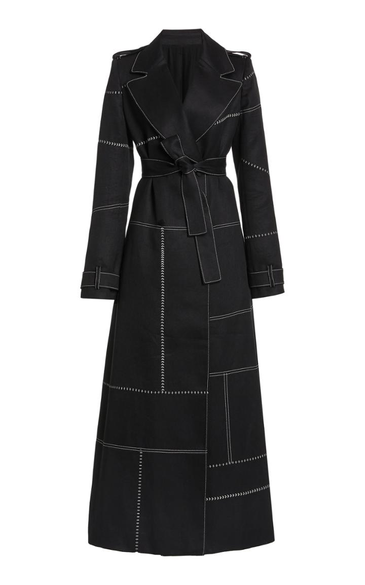 Moda Operandi Gabriela Hearst Hamilton Windowpane Woven Linen Coat