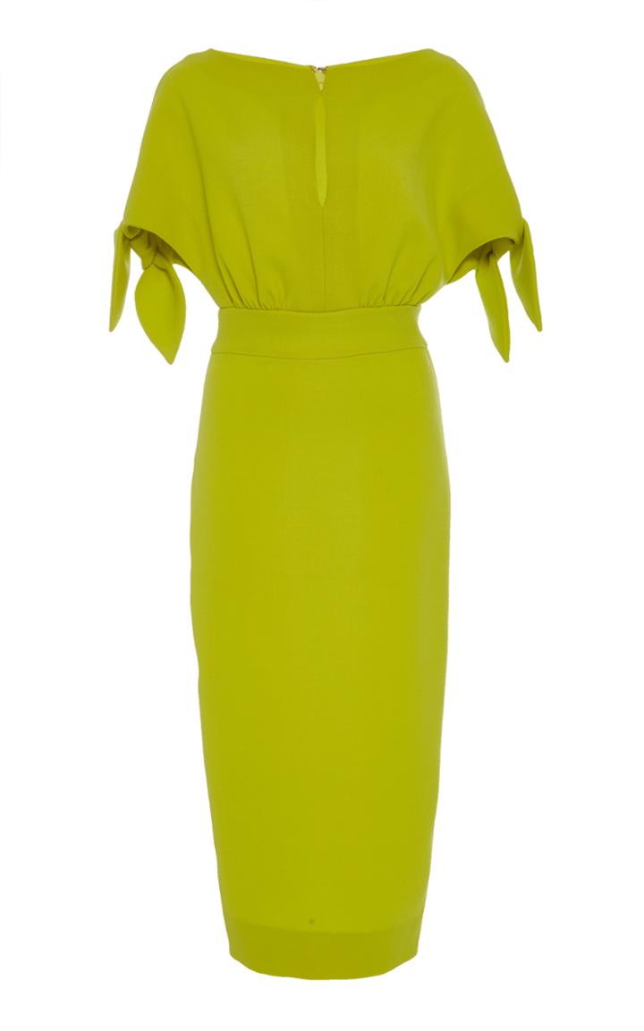 Lela Rose Bow Tie Cape Sleeve Dress