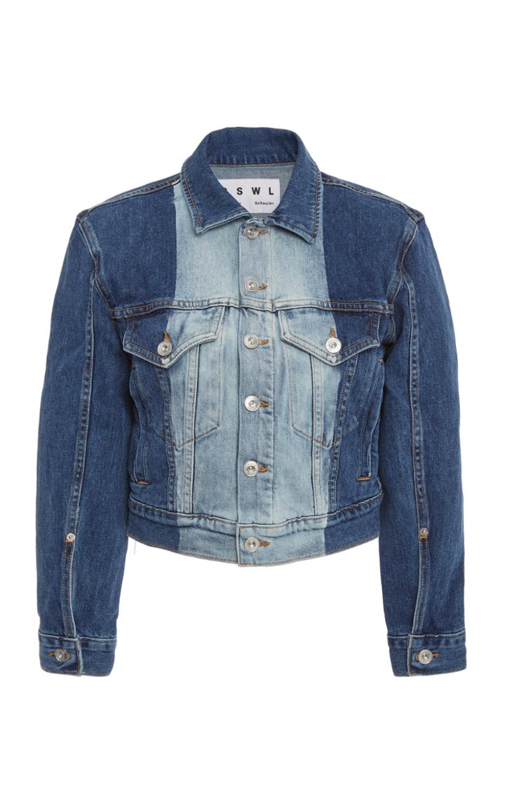 Proenza Schouler Pswl Two-tone Denim Jacket