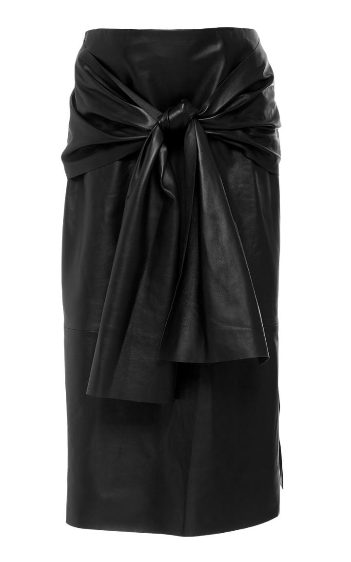 Joseph Renne Leather Knot Midi Skirt