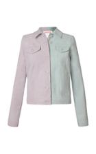 Moda Operandi Alejandra Alonso Rojas Two-tone Suede Trucker Jacket Size: 0