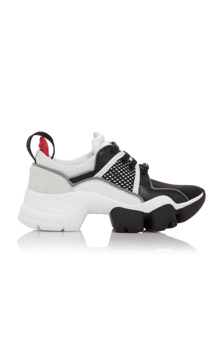 Givenchy Jaws Two-tone Canvas And Leather Sneakers