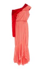 Hellessy Eden One-shoulder Lam Gown