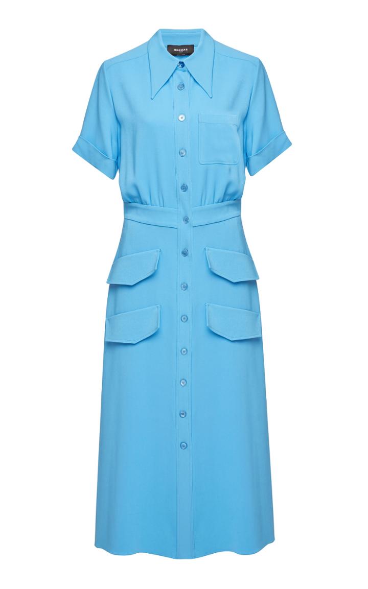 Rochas Onachom Stretch-crepe Shirt Dress