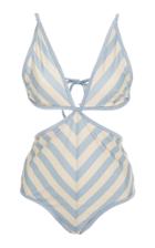 Zimmermann Helm Stripe Cutout One Piece Swimsuit