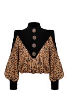 Moda Operandi Raisa Vanessa Leopard-print Velvet-crepe Top