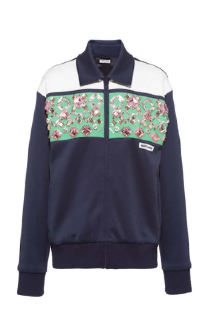 Moda Operandi Miu Miu Embroidered Fleece Jacket