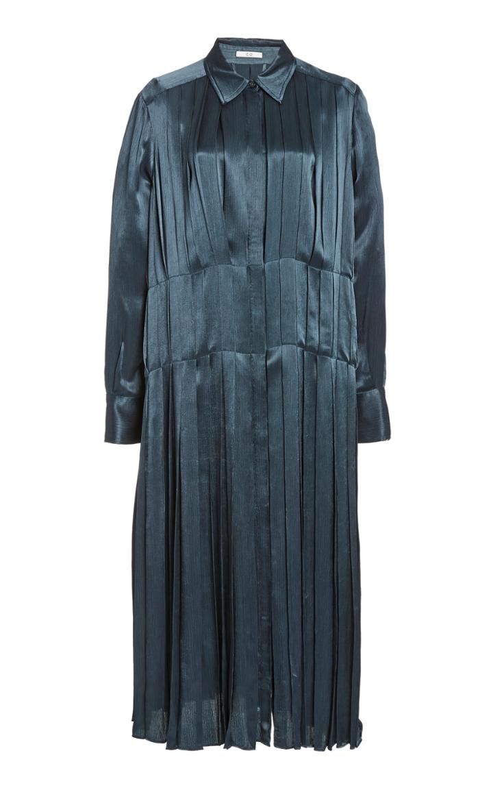 Moda Operandi Co Pleated Crepe De Chine Dress