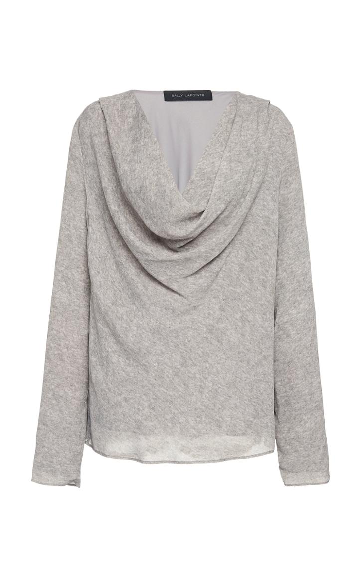 Sally Lapointe Draped Mlange Stretch-jersey Top