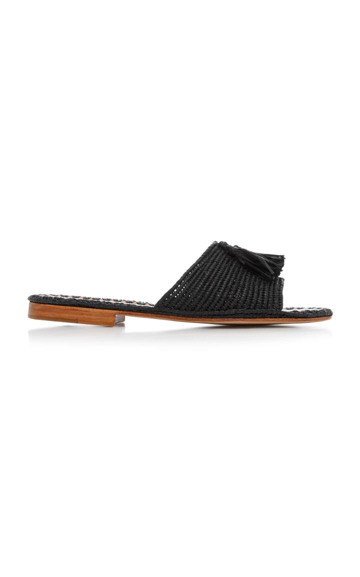 Carrie Forbes Adam Raffia Pom Pom Slides
