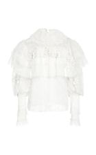 Rodarte Tulle Embroidered Floral Blouse