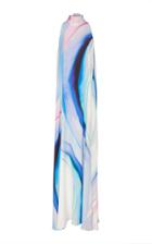 Mi Jong Lee Long Trapeze Dress With Scarf