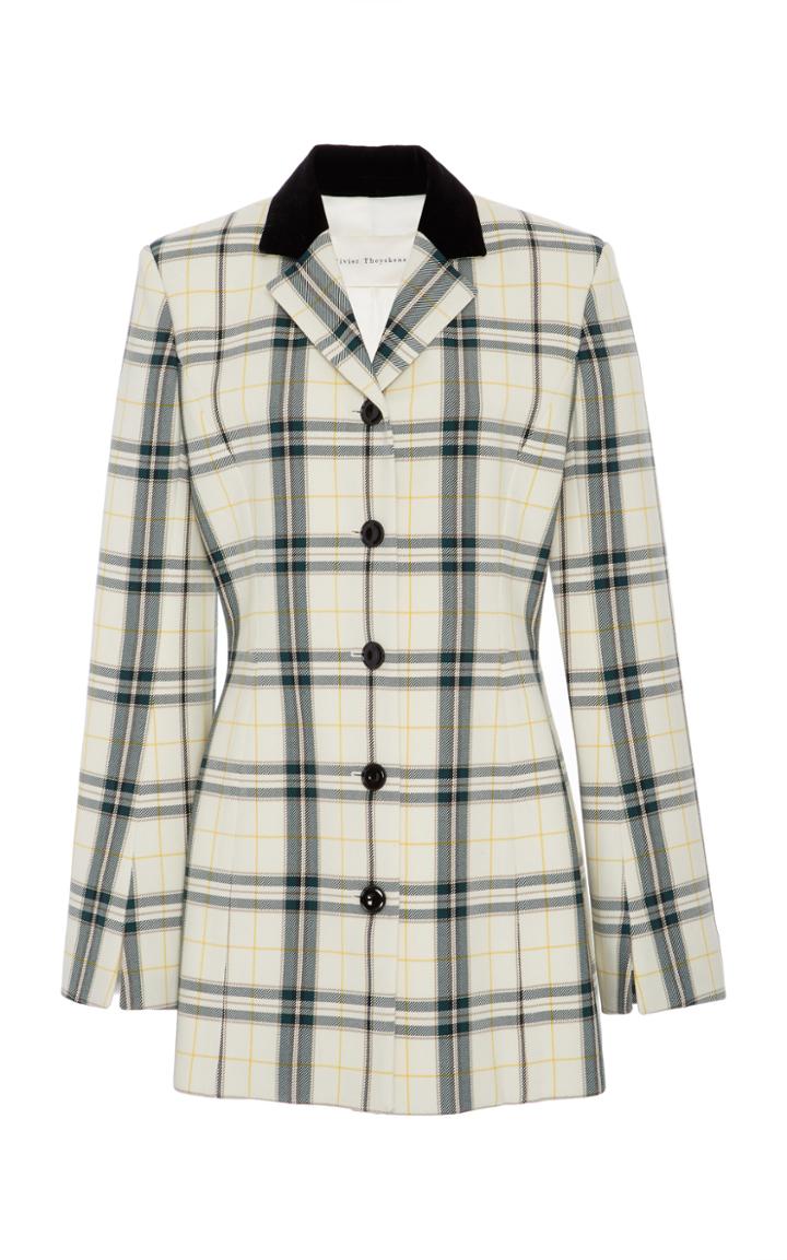 Olivier Theyskens Plaid Tailored Wool-blend Jacket