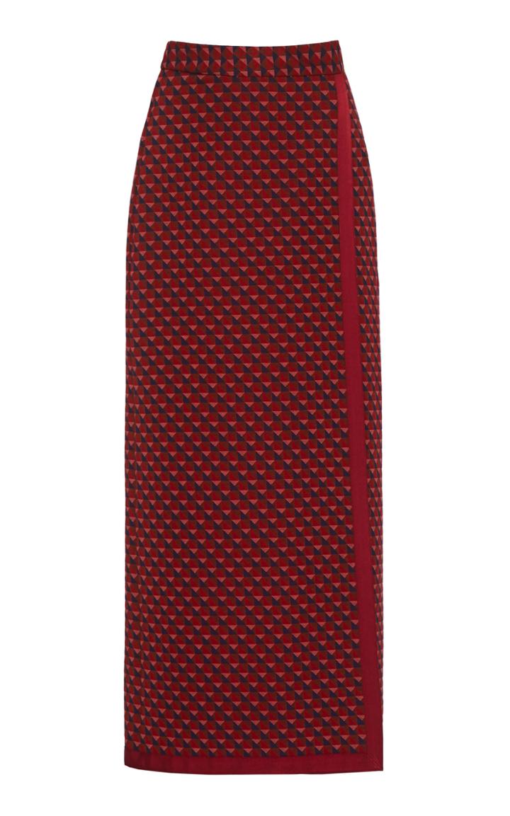 Moda Operandi Rosetta Getty Bordered Wrap Front Skirt Triangle Jacquard Size: Xs