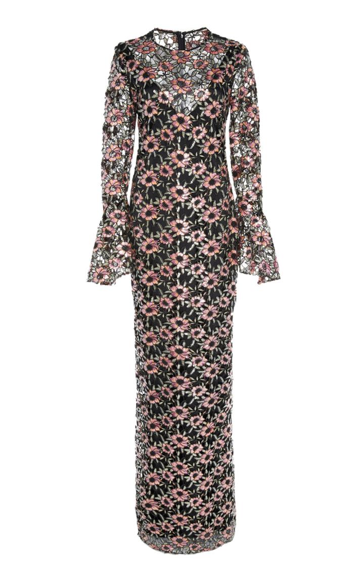 Prabal Gurung Flared Sleeve Lace Gown