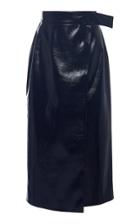Emilia Wickstead Paulina Wrap-effect Vinyl Midi Skirt