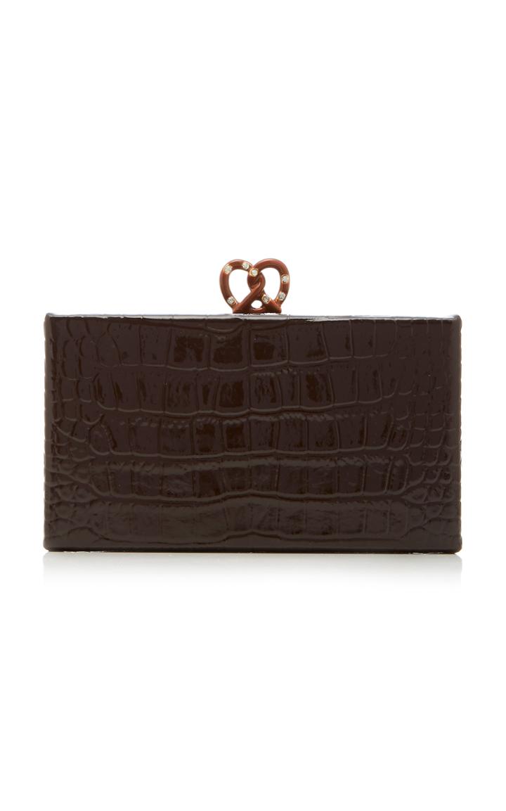 Moda Operandi Edie Parker Jean Croc-effect Patent Leather Clutch
