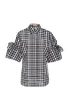 Michael Kors Collection Tie Sleeve Gingham Shirt