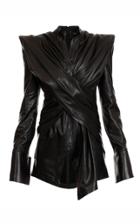 Moda Operandi Balmain Draped Leather Shirt