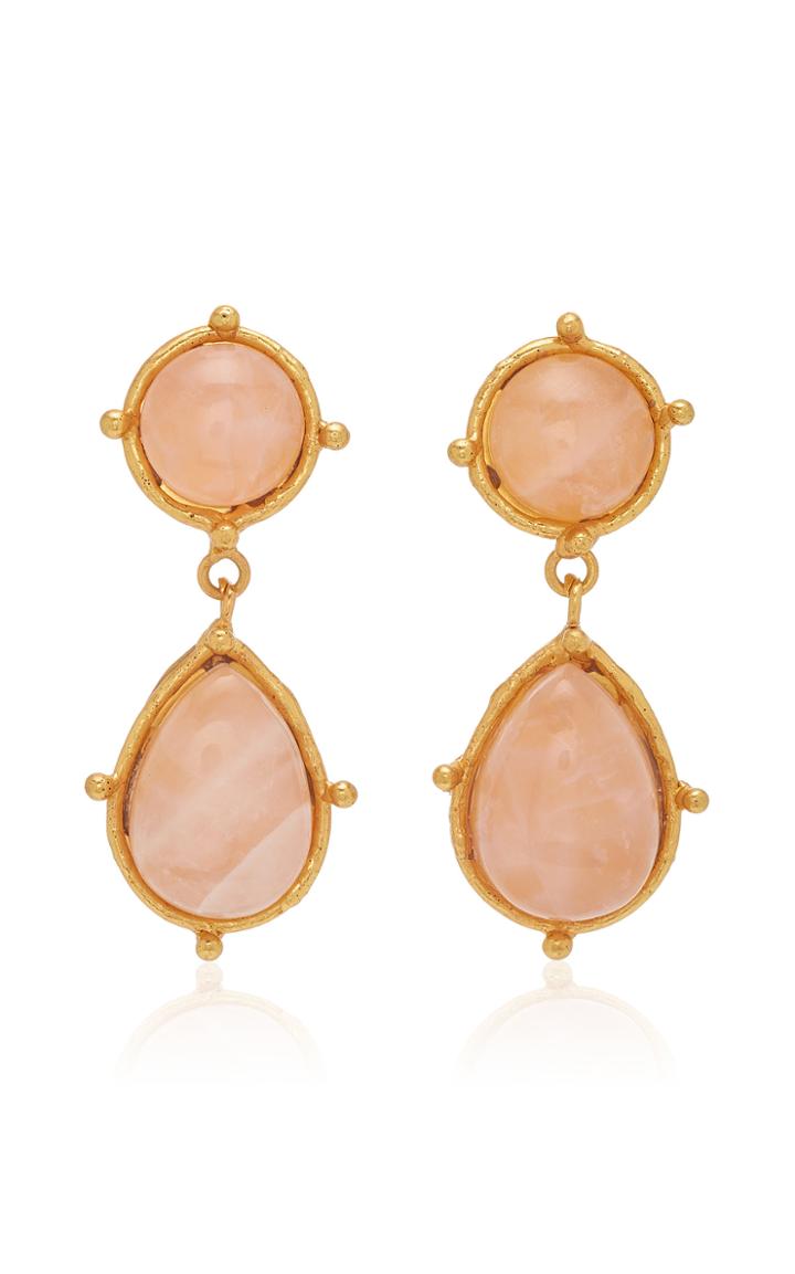Moda Operandi Sylvia Toledano Two Pierres Dots Pink Quartz Earrings