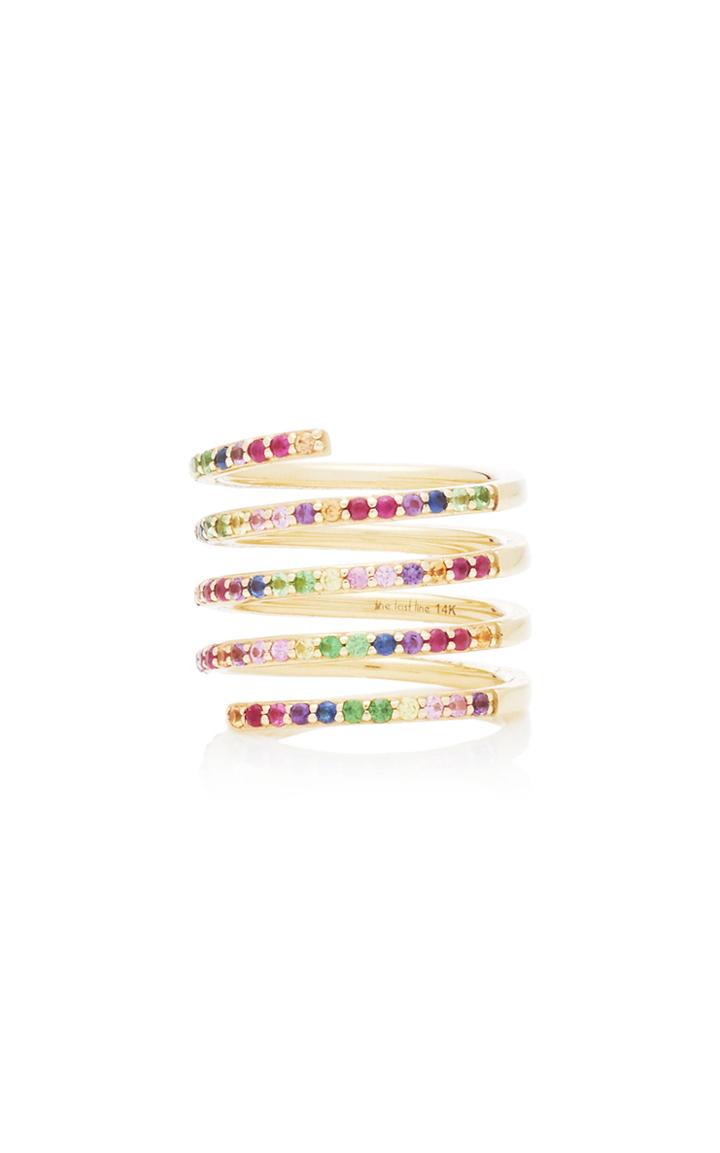 The Last Line Pinky And Midi Rainbow Tall Wrap Ring