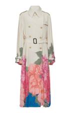Valentino Floral Silk Belted Trench