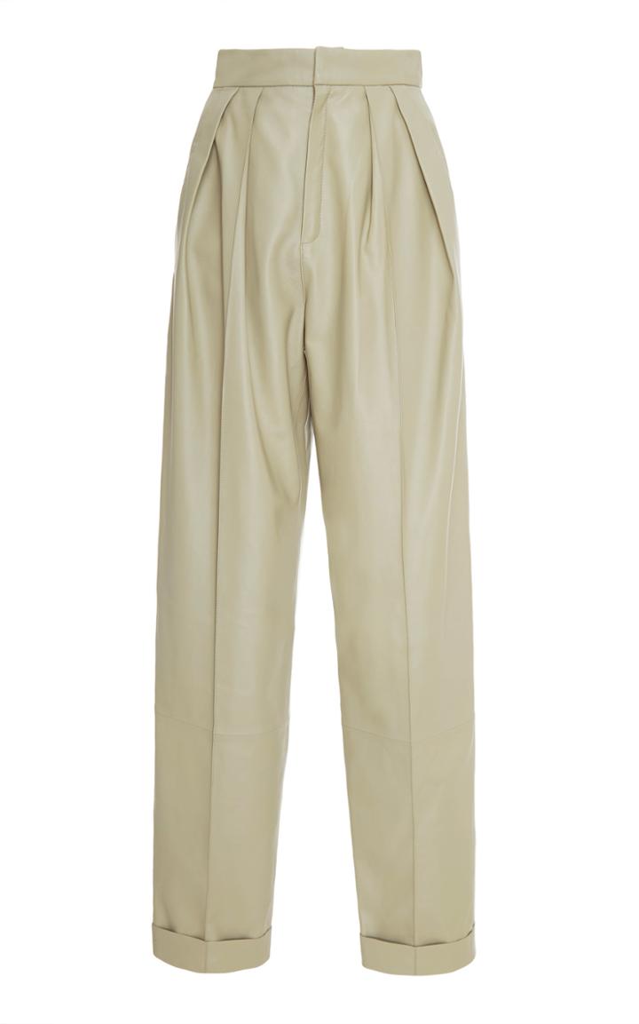 Zeynep Aray Double Plaid Leather Pants