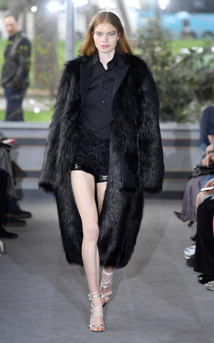Anas Jourden Faux Fur Maxi Blazer