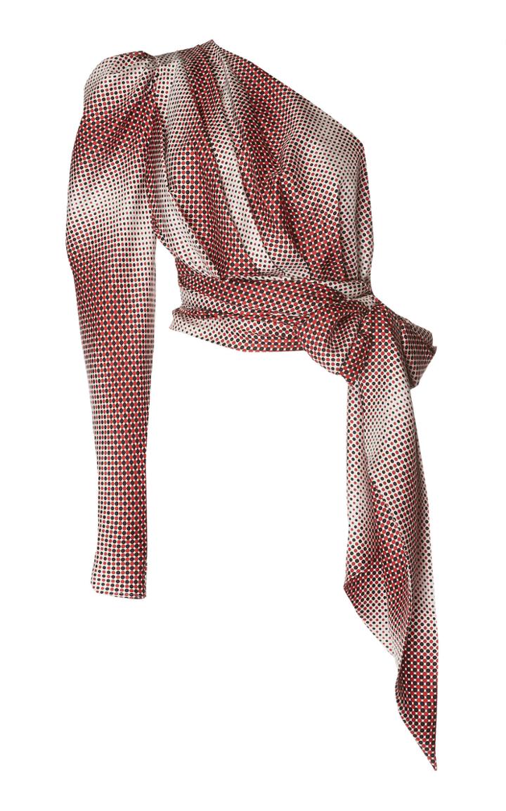 Alexandre Vauthier One-shoulder Silk Blouse