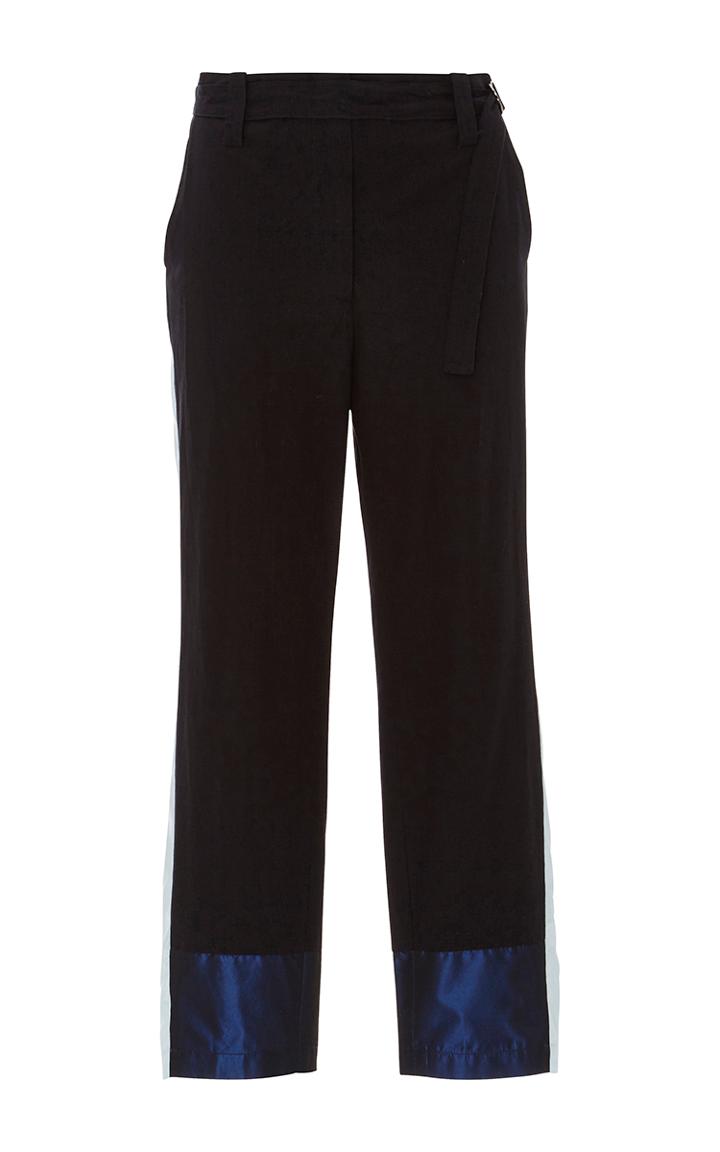 Tome Black Combed Cotton Colorblock Skinny Pant