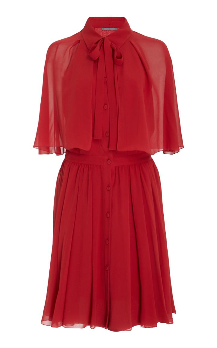 Alberta Ferretti Capeline Silk Dress