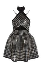 David Koma Halter Neck Pleated Skirt Dress
