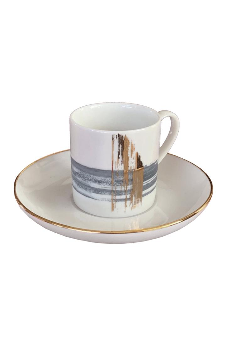 Moda Operandi Andre Fu Living Set Of 2 Brush Coffee Cup W/ Saucer