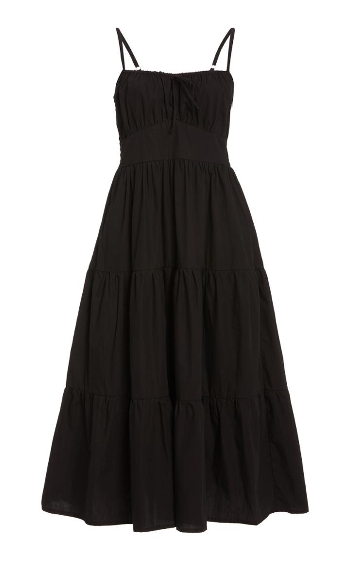 Faithfull The Brand Alexia Tiered Cotton Poplin Midi Dress