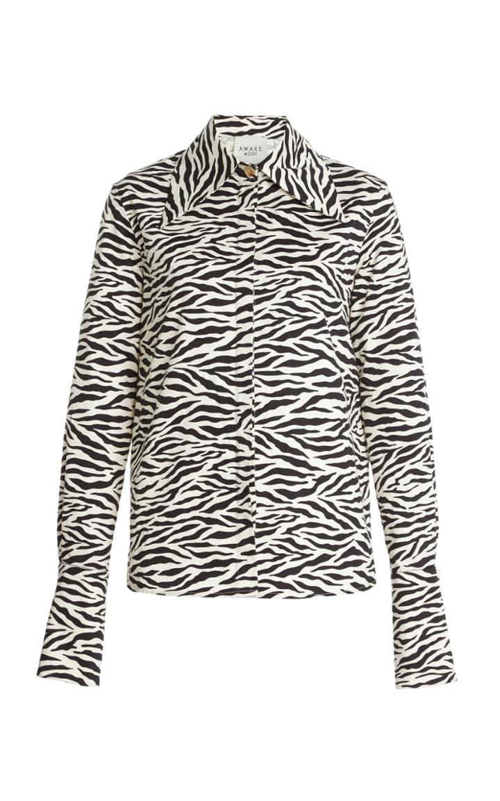 Moda Operandi A.w.a.k.e. Mode Zebra-print Cotton Top