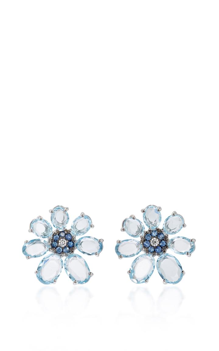 Bronia Light Blue Flower Earrings