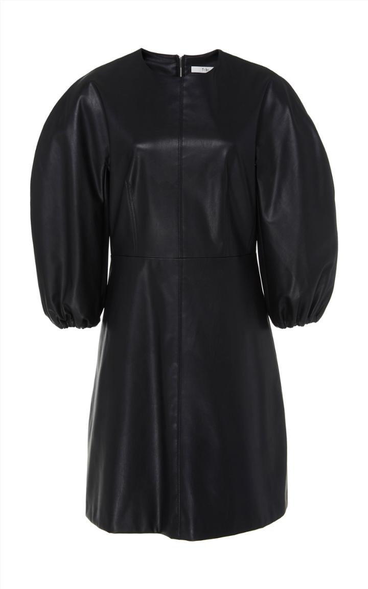 Tibi Structured Faux Leather Mini Dress