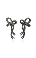 Colette Jewelry Bow 18k Black Gold Diamond Earrings