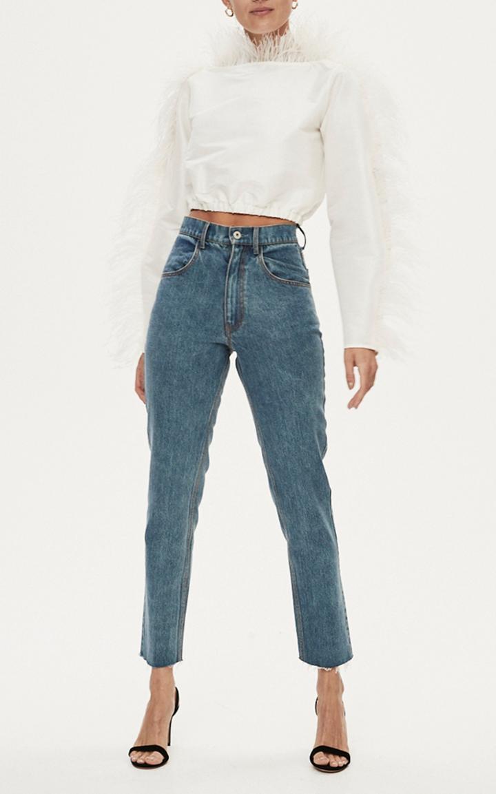 Moda Operandi Rachel Gilbert Solomon Feathered Taffeta Top