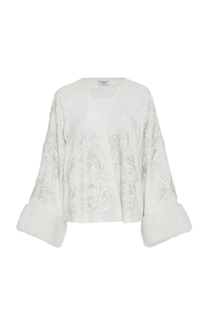 Marei 1998 Lilyana Embroidered Bolero With Mink Fur