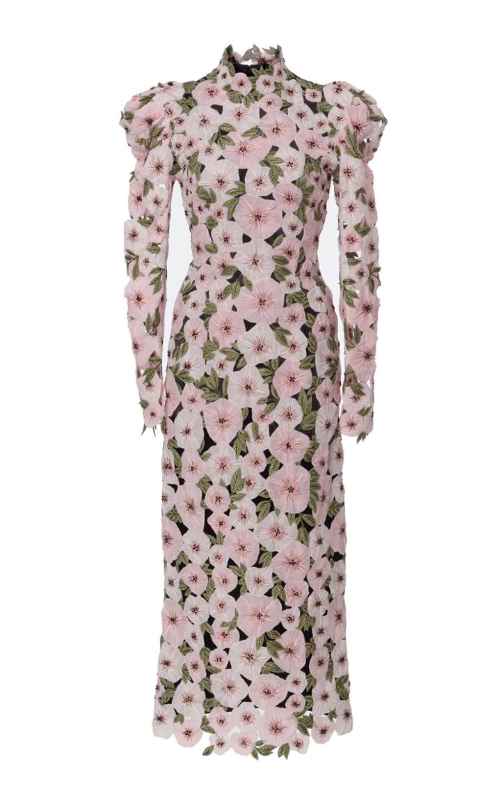 Erdem Jessamine Contrast Silk Dress