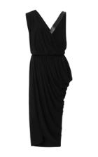 Michael Kors Collection Plong Trim Asymmetric Drape Dress