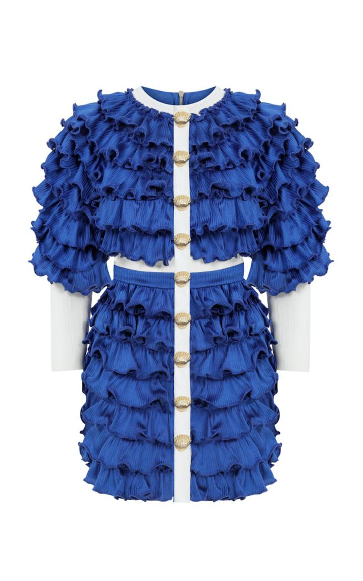 Moda Operandi Raisa Vanessa Ruffled Mini Dress With Buckle Details